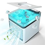 冷風機【2021最新版】冷風扇 卓上冷風機 扇風機 卓上 小型「4in1機能搭載」 送風 加湿 冷却 空気清浄機能 強力 ミニクーラー ポー