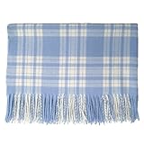 English Stroller Blanket ~ Blue/White Plaid by Prince of Scots