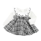 Yochyan 子供ドレス　バレンタインデー 　プレゼント　ベビードレス　キッズ服　女の子　ガールズ　可愛い　おしゃれ　長袖　無地　シンプル　日常着　普段着　通園　通学（70-100CM) (100C