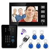 7インチTFT 2.4GワイヤレスRFIDパスワードリモートビデオドアホンインターホンドアベル防犯カメラモニターアクセスコントロールシステム