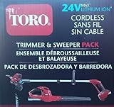 Toro Cordless Trimmer Edger & Sweeper Combo Pack 24V Max Lithium Ion by Toro
