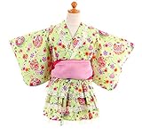 子供 80-160cm 帯2本付き浴衣ドレス 手まり柄セパレートタイプ【726-208】 100cm グリーン