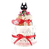 おむつケーキ ジジ 魔女の宅急便 ジブリ 2段 出産祝い ベビーギフト タオル ガラガラ スタイ ぬいぐるみ jiji5