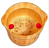 DGF フットタブ、フットタブ、ホームソリッドウッド鍼治療マッサージフットバスン（L40cm * H27cm）