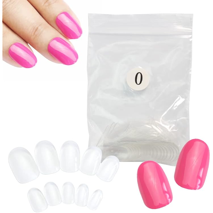 Amazon | ネイルチップ クリア サイズ別販売【 アーモンド 2番 50枚 幅