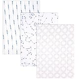 Hudson Baby 3 Piece Muslin Swaddle Blanket, Blue Constellations by Hudson Baby