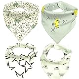 Aishine 2 side can use Baby Unisex Bandana Absorbent Cotton Drool Bibs 4PACK ?? by Aishine