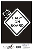 ステッカー‐自動車用ステッカー-Baby on Board Pedobar - 120x120 mm - 白