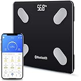 Bluetooth Body Fat Scale Digital Bathroom Scales iOS Android app Wireless Body Composition Monitor for Body Weight Body Fat, 