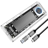 ORICO M.2 SSD 外付けケース 40Gbps 工具不要最新 USB4 M.2 NVMe SSDケース ファン内蔵の透明Thunderbolt 4 SSD ケース2230 2242 2260 2280(Mキーのみ)対応、USB4/3.2/3.0/2.0対応-TCM2U4 ブラック