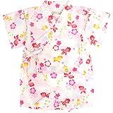 甚平 ロンパース ベビー 女の子 綿100% 日本製生地 グレコ カバーオール 桜金魚/白-9944 80cm