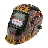 【ノーブランド品】太陽能　自動遮光　　溶接ヘルメット　赤/紫外線保護　 目の保護　マスク　ブラック