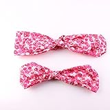 mulUo 2pcs母とベビーガールズフラワーヘッドバンドウサギ耳リボンカチューシャヘアターバンノットフローラルファミリHeadwear