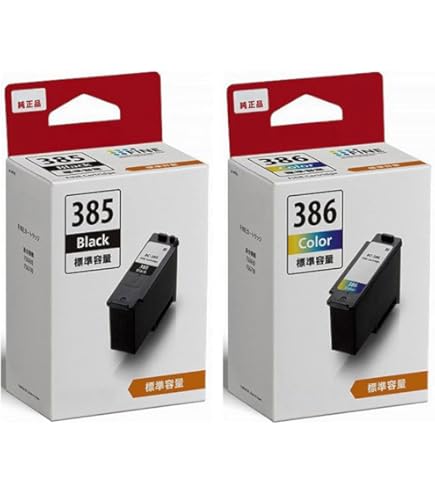 Amazon.co.jp: 【純正品】BC-385(ブラック)＆BC-386(カラー)インク