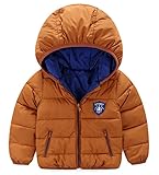 (トヨベイ)Toyobuy 子供 中綿 コート キッズ フード付き ジャケット ベビー ブルゾン アウター 女の子 男の子 冬 カーキ色 90