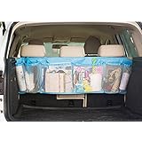 車用収納バッグ　子供小物収納バッグ　自動車の収納バッグ　トランクのオーガナイザーのシートカバー　子供おもちゃ収納　電話収納　iphoneホルダーバッグ（カラー：ブルー）