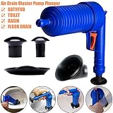 Hongxin高圧力空気ドレインBlasterポンププランジャーシンクパイプClogリムーバー+ 4 Suckers forトイレバスルームキッチンクリーナー