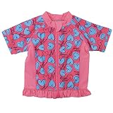 盛夏SWIMMING WEAR(スイミングウエア) 2WAY女児ハート柄半袖ラッシュガード 95cm/P NO.C-4864452