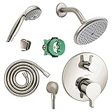 Hansgrohe KSH04353-27466-73BN Raindance E 150 Air 1-Jet Showerhead Kit with Handshower Thermostatic 