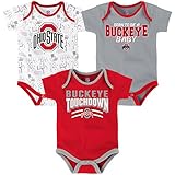 NCAA Playmaker 赤ちゃん肌着ワンジー 3 枚セット レッド