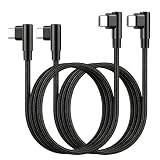 USB-C ＆ USB-C ケーブル L字型 2m 2本セット SLEIJAOOE 【 60W/3A 急速充電 /USB2.0規格/ PD対応】高耐久ナイロン Type C ケーブル スマートフォン・タブレット・ゲーム機等Type-C 機器対応