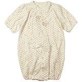 《年間定番》Babbun(バブーン)(日本製) 接結水玉月・クマ・ゾウPtコンビドレス 50cm ~ 60cm /Be NO.KK-31-3661