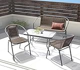 ResortGardenFurniture 4点セット(テーブルW80+チェア2脚+ソファ1脚) クリア 【AC058966】