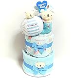 18010おむつケーキ３段　男の子　日本製綿素材ベビーギフト　anano cafe（アナノカフェ）オムツケーキ