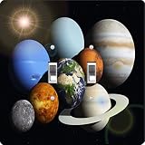 Rikki Knight Solar System Planets Design Double Toggle Light Switch Plate [並行輸入品]