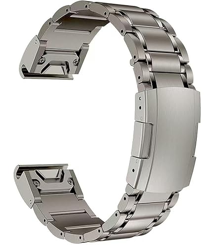 Garmin QuickFit 22 Watch Band - Vented Titanium Bracelet with