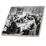 3drose Scenes from the Pastマジックランタン – ヴィンテージAmerican Civil War Abraham Lincoln Deathbed – タイル 8-Inch