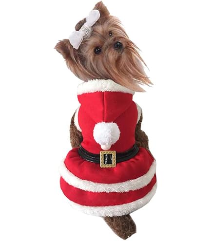 Amazon | Socpuro クリスマス 犬服 猫服 サンタ コスチューム 帽子付き