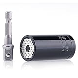 2PCS/セット　万能ソケット ユニバーサル ソケットレンチ( 7～19mm）グリッパー & ドリルアダプター　ブラック