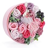 YOBANSA 花 フレグランス ソープフラワー ラウンドボックス タイプ 窓付き 丸型 ギフト ボックス クリスマスプレゼント 成人礼 結婚式 結婚記念日 出産祝い プロポーズ 誕生日プレゼント お