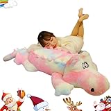 ぬいぐるみ 大きい/巨大特大 ワニ わにのぬいぐるみ/鰐/抱き枕ぬいぐるみ 特大 ワニ 可愛い鳄鱼熊抱き枕 動物 大きい/巨大 ワニ/クマ抱き枕/お祝い/ふわふわぬいぐるみ (七彩色NEW, 160cm)