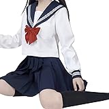 [PIXY PARTY] コスプレセーラー服 長袖 制服 コスプレ セーラー服 セーラー 長袖 リボンタイ 衣装 配信 撮影 フルセット 靴下 ソックス 簡単 仮装 3Ｌ 4Ｌ 5Ｌ コスチューム 可愛い セクシー 大きいサイズ 大人 レディース メ