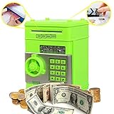 コイン銀行キッズ用、kpacoコード電子マネーバンク、ミニATM CoinパスワードボックスSaving Banks、ベビーおもちゃギフト誕生日ギフトforキッズ – 緑