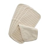 オーガニックコットン100%成形天竺股おむつ細ボーダー5枚組:天竺地とパイル地の2枚仕立て!