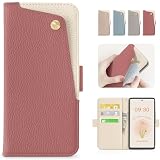 CASSYOOK 適用 Google Pixel 7a ケース 手帳型 可愛い Pixel7a 手帳型ケース グーグル ピクセル 7a ケース手帳型 かわいい カード収納 横置き機能 財布型 全面保護 衝撃吸収 Pixel 7a スタンド機 能付き Google Pixel 7a 携帯ケース シンプル おしゃれ バイカラー（スイカレッド）