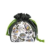 Hoomall 和風 巾着袋 小物入れ バッグ 巾着タイプ 小銭財布 コイン入れ 札入れ 小銭 鍵収納 (ダークグリーン)