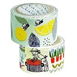 シール堂 クラフトテープ ツヨハルTape レモン・my garden Shinzi Katoh 27mm幅 5m巻 2巻セット ks-cft-40003