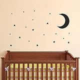 壁デカール装飾壁デカール星壁デカール子供ルームウォールステッカー赤ちゃんルーム壁デカール保育園ステッカー月( M、ブラック)