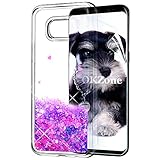 OKZone Samsung Galaxy S8 Plus ケース HDスクリーンフィルム付き キラキラ キレイ ファッション リキッド流砂 3D 輝き かわいい 透明 TPU ゲルシリコーン 耐衝撃