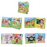 Tovadoo 布絵本 動物絵本 音が鳴る絵本 ビービー 英語 ソフト 布のおもちゃ 知育玩具 3ヶ月-3歳 お出かけ絵本 知育玩具 着脱バンド付き プレゼント