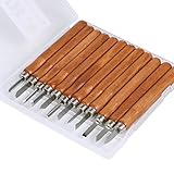 UNHO 彫刻刀 12本セット 木工用 篆刻刀 木彫り 彫刻 版画 篆刻 DIY 工具 初心者からプロまで適用 ケース付き