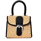 Enbeautter セット バッグ ごバッグ ショルダーバッグ レディース ストローバック 麦わら カバン 鞄 編みバッグ 肩掛け 夏2way 4色 (black)