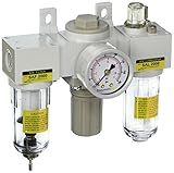 PneumaticPlus SAU2000M-N02G Mini Three-Unit Combo Compressed Air Filter Regulator Lubricator FRL, Ai