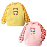 (イエロー/95cm)ベビー服 女の子 トレーナー フロントプリント リボンプリント 女児 ベビー