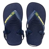 [ハワイアナス] ビーチサンダル ベビー・ブラジル・ロゴ havaianas ベビー・ブラジル・ロゴ 全6色 ブラジル製 国内正規品 (21（13.5cm）, 0144 ネイビーブルー/イエロー)