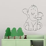 Cartoon Cute Elephant保育園、子供たちの部屋子供のビニール壁デカール壁画ステッカー装飾リムーバブルDecorations mk1410